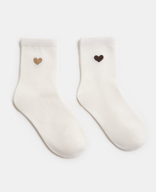Lot de 2 paires de chaussettes avec cœur - PIMKIE - 1