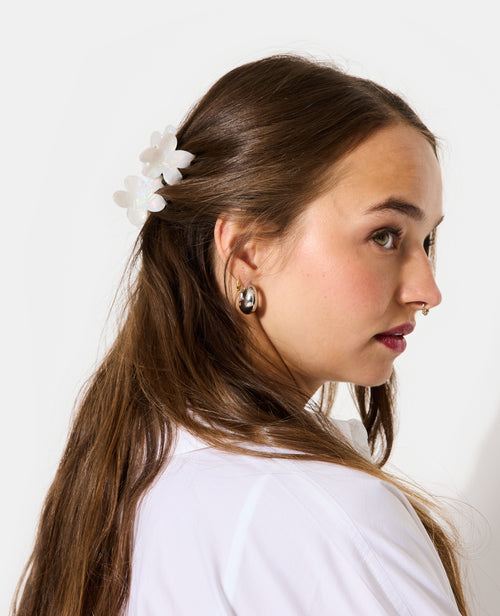 Lot de 3 pinces crocodiles fleurs effet nacre - PIMKIE - 2