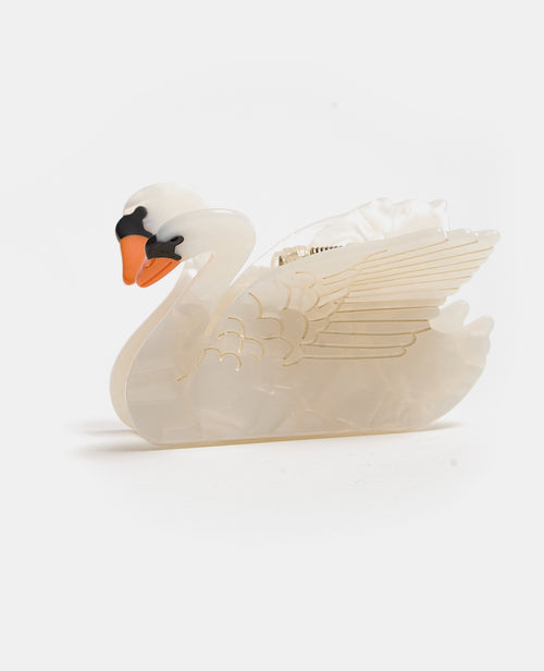 Pince crocodile cygne effet nacre - PIMKIE - 1