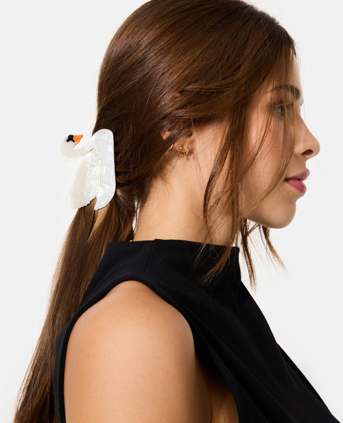 Pince crocodile cygne effet nacre - PIMKIE - 2