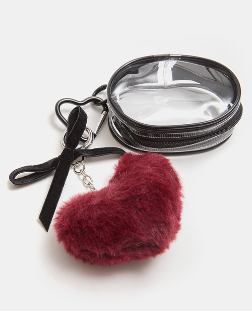 Déco de sac cœur peluche + étui transparent - PIMKIE - 1