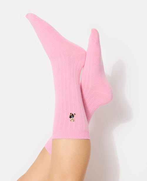 Chaussettes hautes avec oursons brodés - PIMKIE - 2