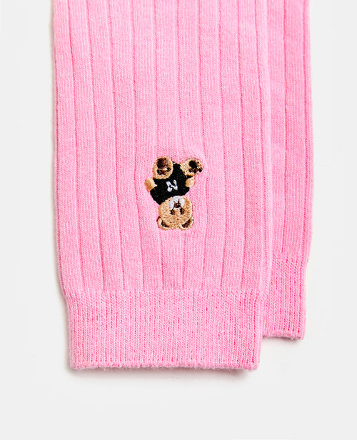 Chaussettes hautes avec oursons brodés - PIMKIE - 4