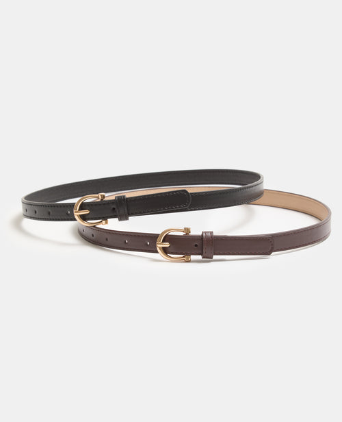 Lot de 2 ceintures fines en simili - PIMKIE - 2