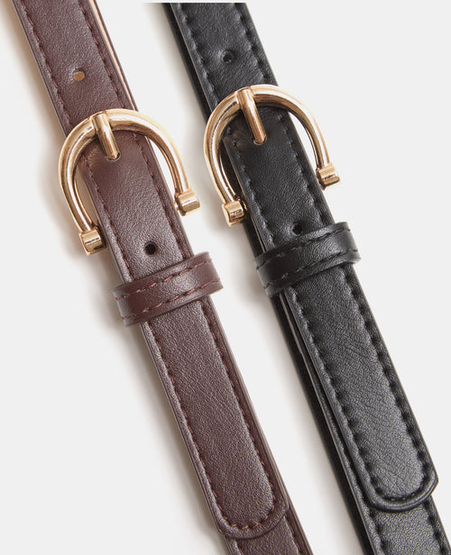 Lot de 2 ceintures fines en simili - PIMKIE - 3