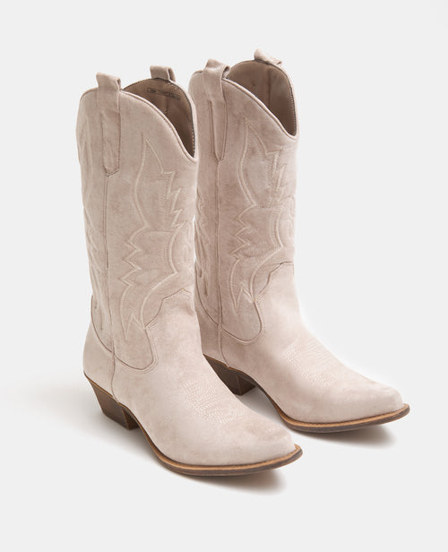 Santiags brodées en suédine - PIMKIE - 4