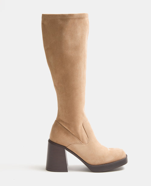 Bottes en suédine semelles plateformes et talons - PIMKIE - 1