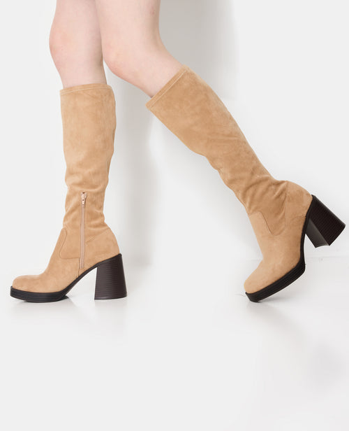 Bottes en suédine semelles plateformes et talons - PIMKIE - 2