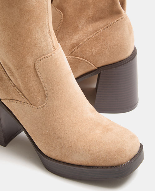 Bottes en suédine semelles plateformes et talons - PIMKIE - 5