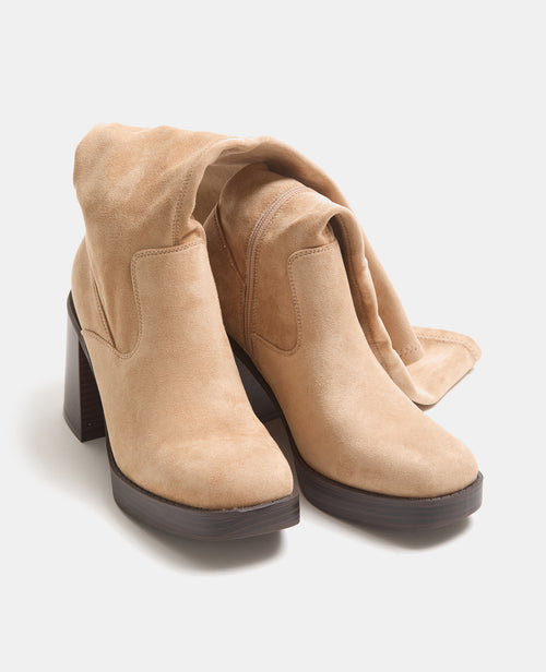 Bottes en suédine semelles plateformes et talons - PIMKIE - 6