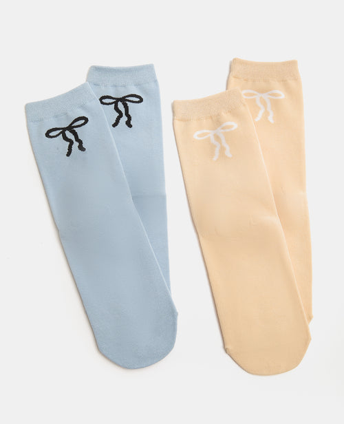 Lot de 2 paires de chaussettes avec nœud - PIMKIE - 1