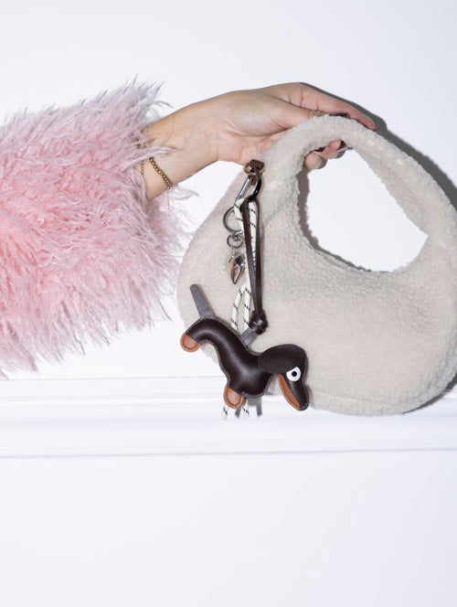 Déco de sac chien en simili avec corde et cœur - PIMKIE - 1