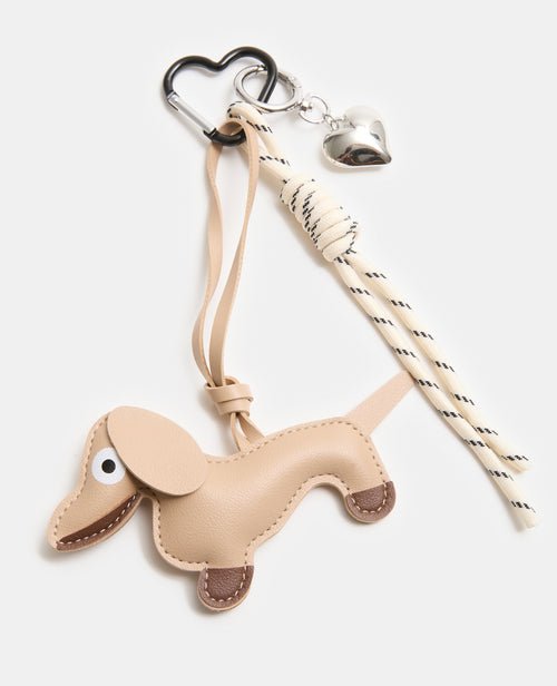 Déco de sac chien en simili avec corde et cœur - PIMKIE - 1