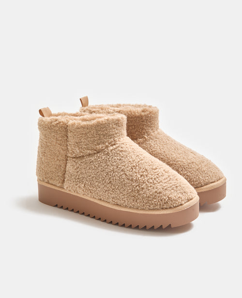 Boots courtes en sherpa avec semelles crantées - PIMKIE - 1