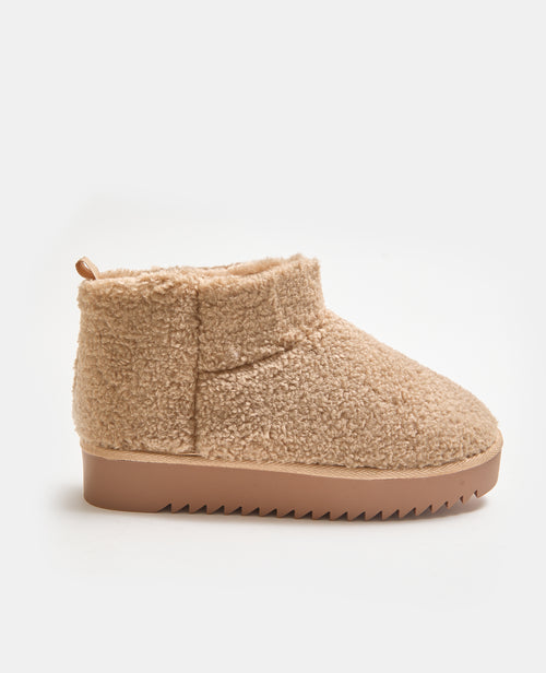 Boots courtes en sherpa avec semelles crantées - PIMKIE - 1
