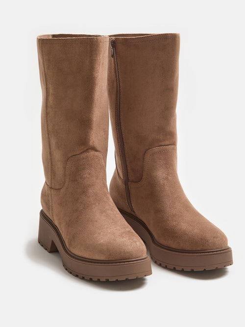 Bottes mi-hautes en suédine avec semelles crantées - PIMKIE - 1