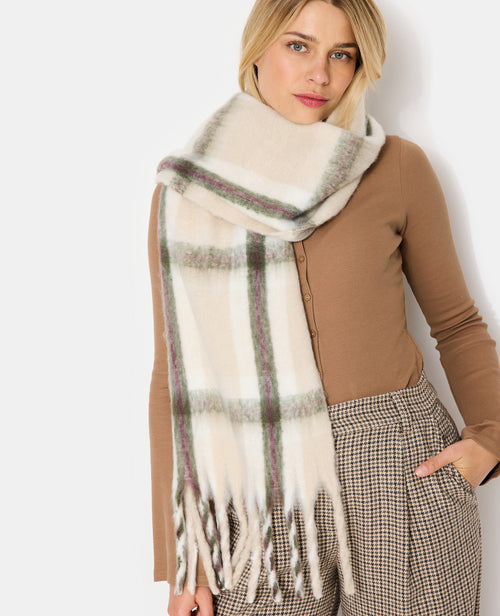 Grande écharpe à carreaux en maille douce - PIMKIE - 1