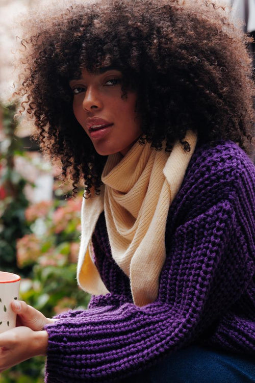 Echarpe triangle façon châle en maille - PIMKIE - 1