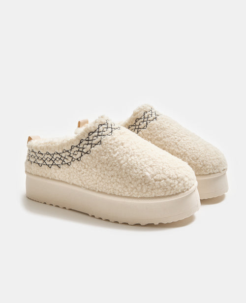 Mules en sherpa avec semelles compensées - PIMKIE - 1