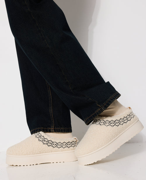 Mules en sherpa avec semelles compensées - PIMKIE - 2