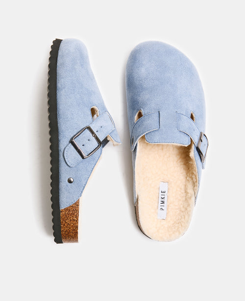 Mules sabots en suédine avec bride et sherpa - PIMKIE - 3