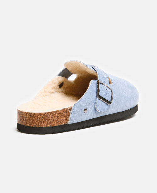 Mules sabots en suédine avec bride et sherpa - PIMKIE - 4