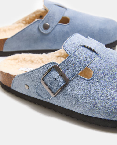 Mules sabots en suédine avec bride et sherpa - PIMKIE - 5