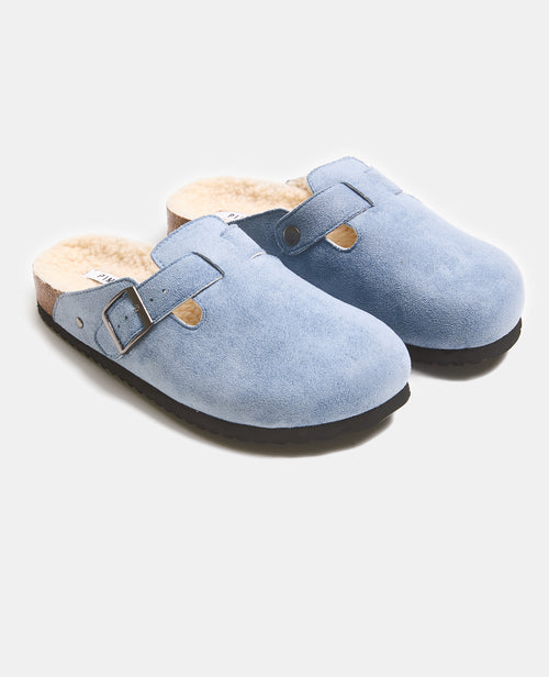 Mules sabots en suédine avec bride et sherpa - PIMKIE - 6