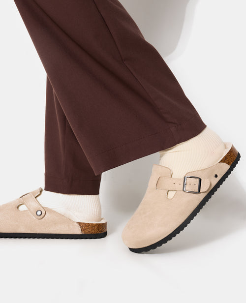 Mules sabots en suédine avec bride et sherpa - PIMKIE - 2