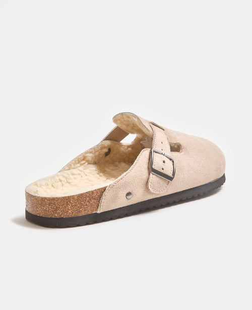 Mules sabots en suédine avec bride et sherpa - PIMKIE - 5
