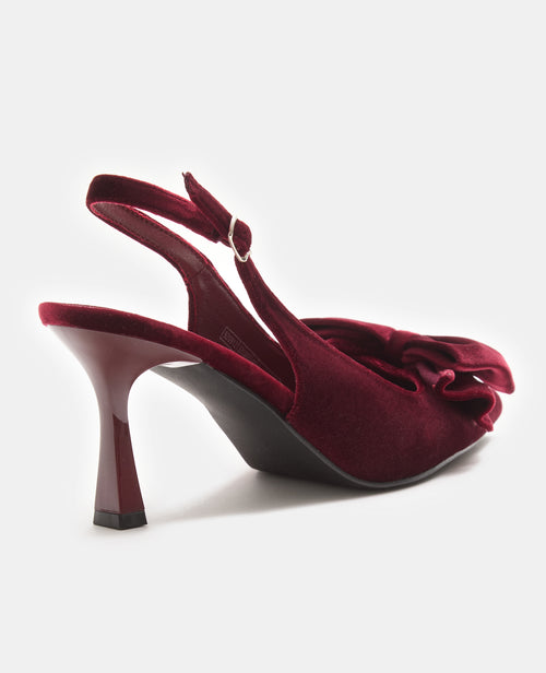 Escarpins pointus en velours avec nœud - PIMKIE - 5