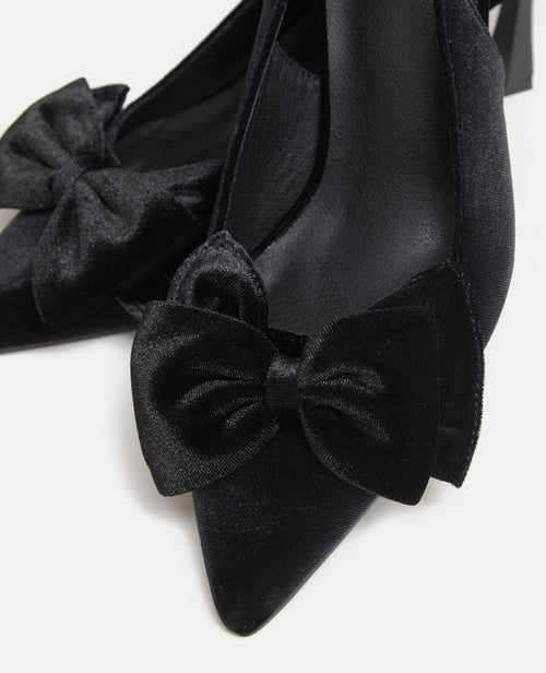 Escarpins pointus en velours avec nœud - PIMKIE - 3