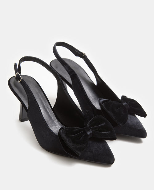 Escarpins pointus en velours avec nœud - PIMKIE - 4