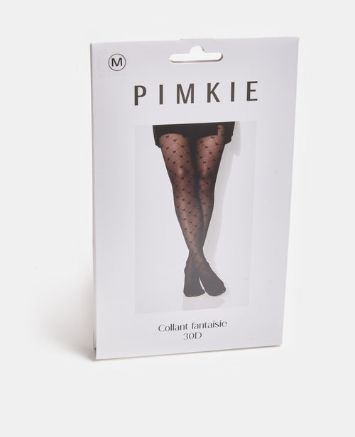 Paire de collants avec croisillons et cœurs - PIMKIE - 3