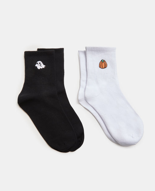 Lot de 2 paires de chaussettes avec broderies Halloween - PIMKIE - 1
