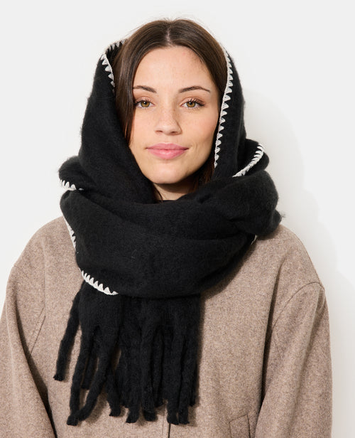 Grande écharpe avec franges et bords contrastés - PIMKIE - 1