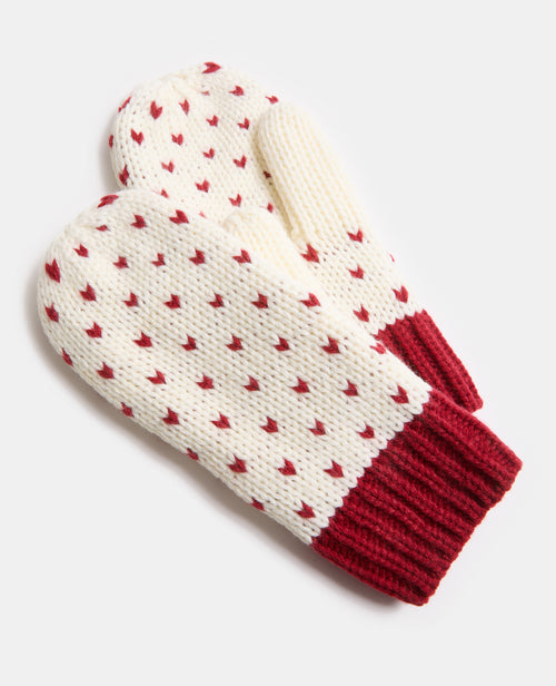 Moufles en tricot avec cœurs et doublure polaire - PIMKIE - 1