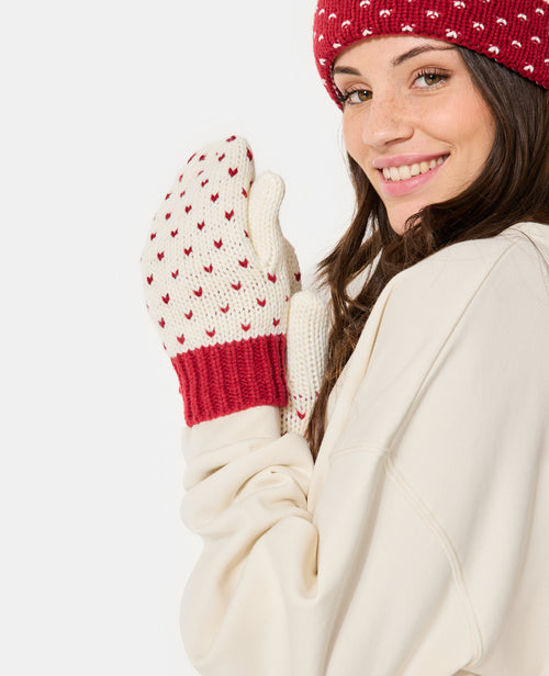 Moufles en tricot avec cœurs et doublure polaire - PIMKIE - 2