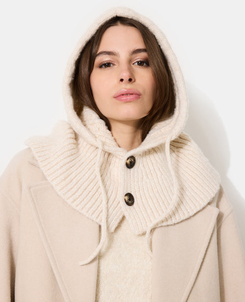 Cagoule en maille torsadée avec col boutonné - PIMKIE - 1