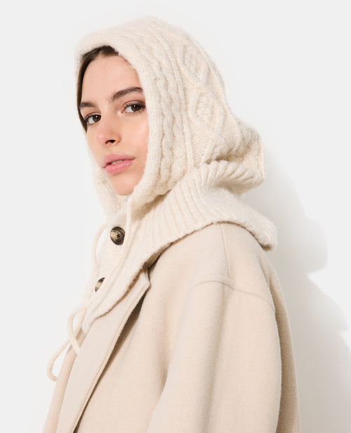 Cagoule en maille torsadée avec col boutonné - PIMKIE - 2