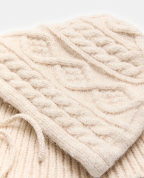 Cagoule en maille torsadée avec col boutonné - PIMKIE - 3