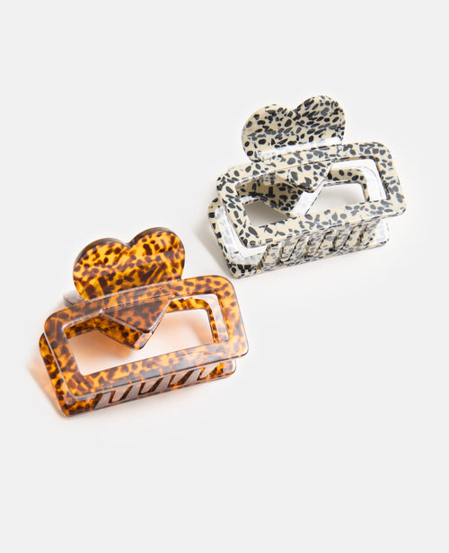 Lot de 2 pinces crocodiles avec cœurs - PIMKIE - 1