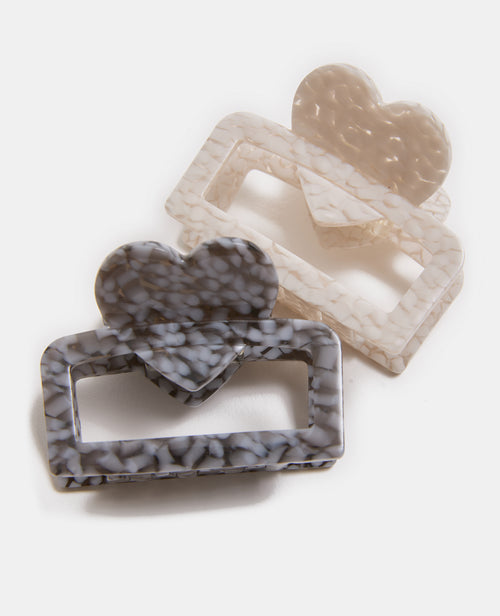 Lot de 2 pinces crocodiles avec cœur - PIMKIE - 1