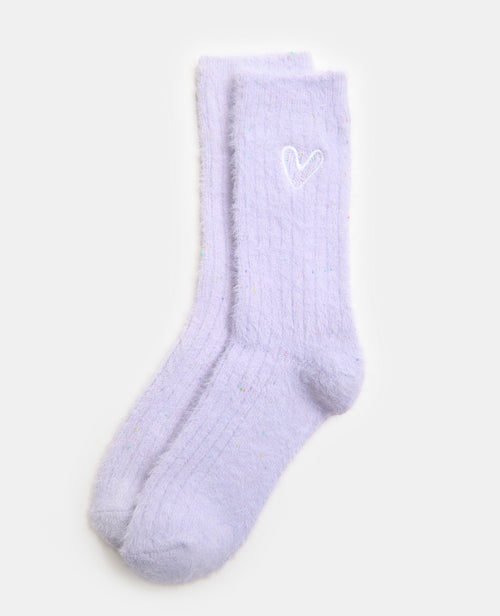 Paire de chaussettes en maille fluffy avec coeur - PIMKIE - 1