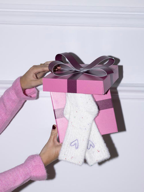 Paire de chaussettes en maille fluffy avec coeur - PIMKIE - 1