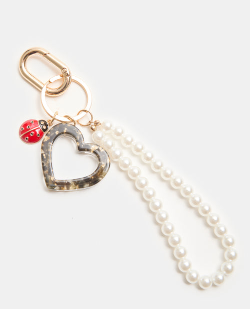 Déco de sac avec perles, coccinelle et cœur - PIMKIE - 1