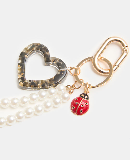 Déco de sac avec perles, coccinelle et cœur - PIMKIE - 3