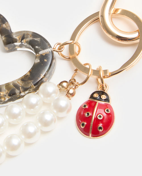 Déco de sac avec perles, coccinelle et cœur - PIMKIE - 4