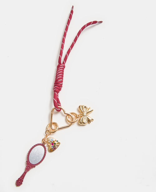 Porte-clé ou déco de sac avec mini-miroir, nœud… - PIMKIE - 1