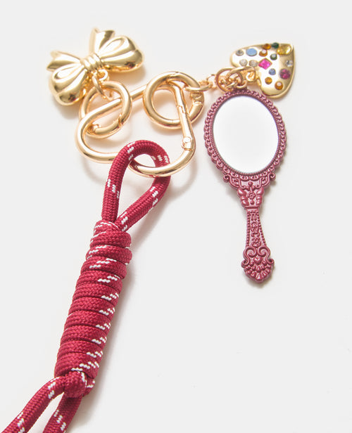 Porte-clé ou déco de sac avec mini-miroir, nœud… - PIMKIE - 3